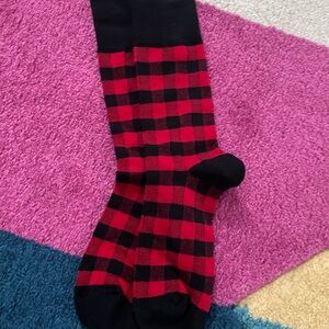 Plaid Black and Red Women’s Socks